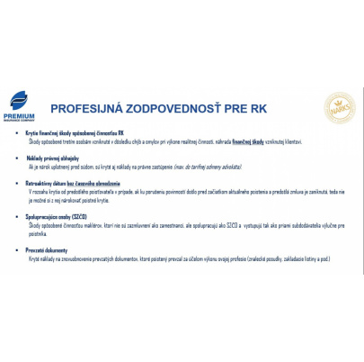 Poistenie profesijnej zodpovednosti za škodu pre RK